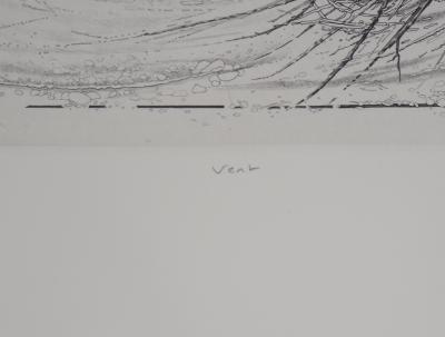 Hélène Nué - Force du vent - Gravure originale signée 2