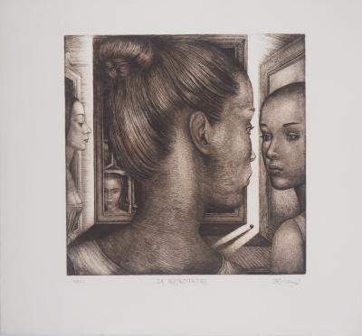 Christian Robilliard - La Rencontre surréaliste - Gravure originale signée 2