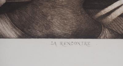 Christian Robilliard - La Rencontre surréaliste - Gravure originale signée 2