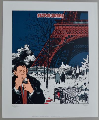 Jacques Tardi - Nestor Burma, La tour Eiffel - 1990 - Sérigraphie signée au crayon 2