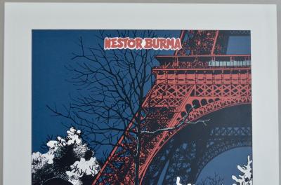 Jacques Tardi - Nestor Burma, La tour Eiffel - 1990 - Sérigraphie signée au crayon 2