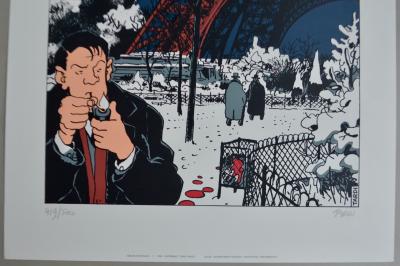 Jacques Tardi - Nestor Burma, La tour Eiffel - 1990 - Sérigraphie signée au crayon 2