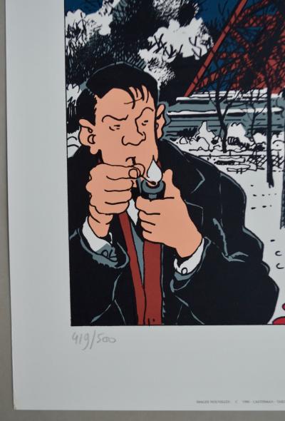 Jacques Tardi - Nestor Burma, La tour Eiffel - 1990 - Sérigraphie signée au crayon 2
