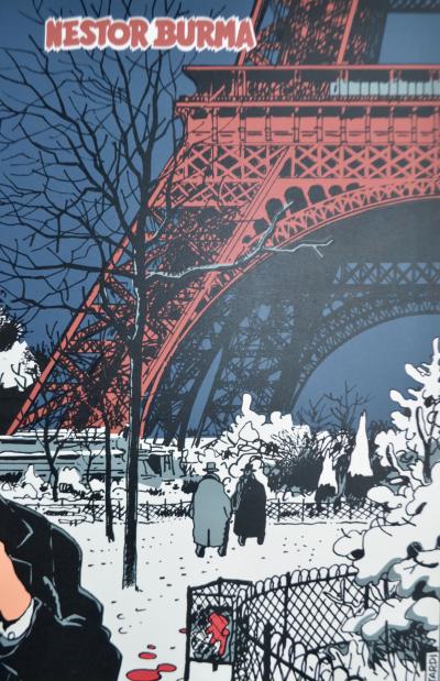 Jacques Tardi - Nestor Burma, La tour Eiffel - 1990 - Sérigraphie signée au crayon 2