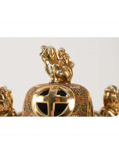 Japon - Satsuma-Yaki Japon Grand Brûle-Parfum en porcelaine 2