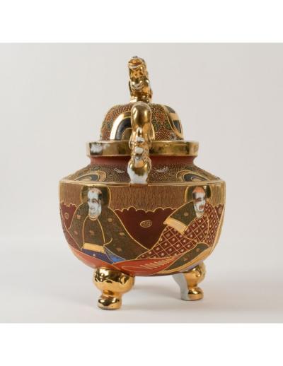 Japon - Satsuma-Yaki Japon Grand Brûle-Parfum en porcelaine 2