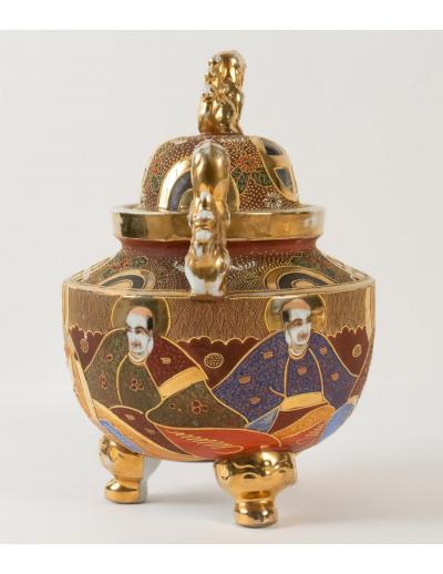 Japon - Satsuma-Yaki Japon Grand Brûle-Parfum en porcelaine 2