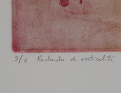 Line Clément - Recherche de verticalité, 1983 - Gravure originale signée 2