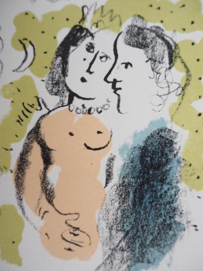 Marc CHAGALL : Les amoureux - Lithographie signée par Sorlier 2