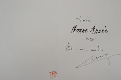 Marc CHAGALL : Les amoureux - Lithographie signée par Sorlier 2