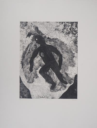 Nicolas-Simon Sochos - L’or noir d’un corps mouvant - Gravure originale signée 2