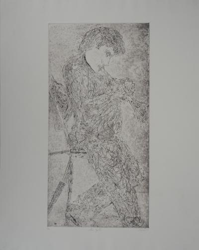 Nicolas-Simon Sochos - The Musician: Alone Together - Original signed etching 2