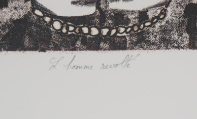 Nicolas-Simon Sochos- Hommage à Albert Camus : L’Homme révolté-  Gravure originale signée 2