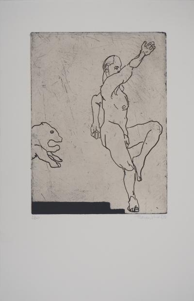 François Vincent - Vitesse, hommage à la course, 1993- Gravure originale signée 2