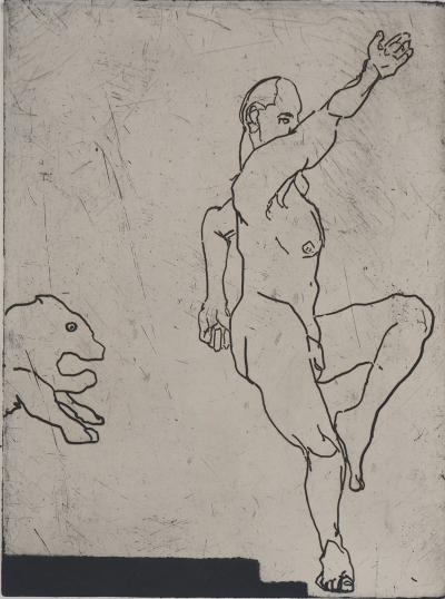 François Vincent - Vitesse, hommage à la course, 1993- Gravure originale signée 2