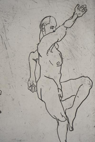 François Vincent - Vitesse, hommage à la course, 1993- Gravure originale signée 2