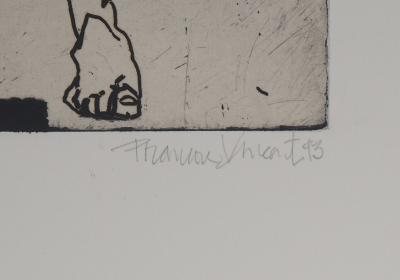 François Vincent - Vitesse, hommage à la course, 1993- Gravure originale signée 2