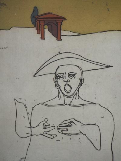 François Vincent - La loi du notaire, 1995 - Gravure originale signée 2