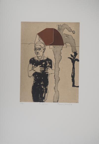 François Vincent - Le sourcier, 1994  - Gravure originale signée 2