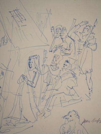 Jean DUFY : La Procession - Dessin signé 2
