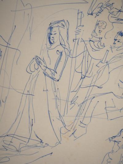 Jean DUFY : La Procession - Dessin signé 2