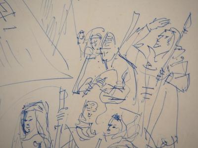 Jean DUFY : La Procession - Dessin signé 2