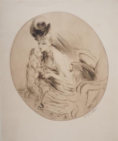 Jacques VILLON - La Dame au Chien, 1905 - Gravure originale Signée 2