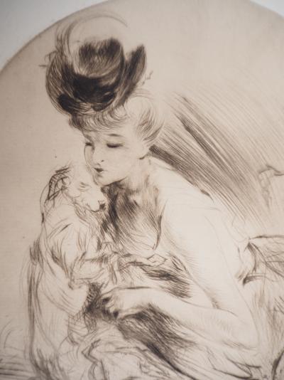 Jacques VILLON - La Dame au Chien, 1905 - Gravure originale Signée 2