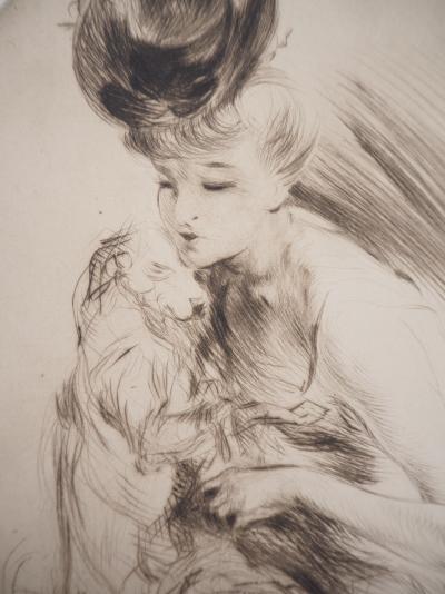Jacques VILLON - La Dame au Chien, 1905 - Gravure originale Signée 2