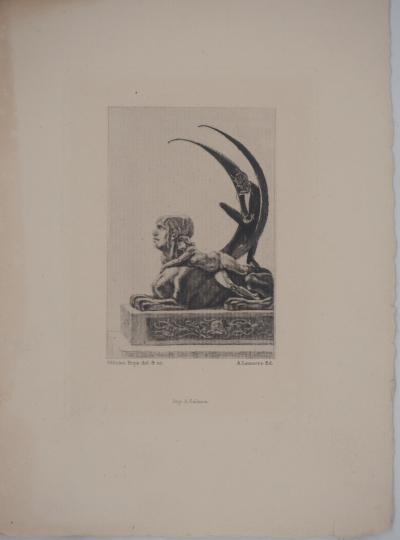 Félicien Rops - The sphinx - Signed engraving 2