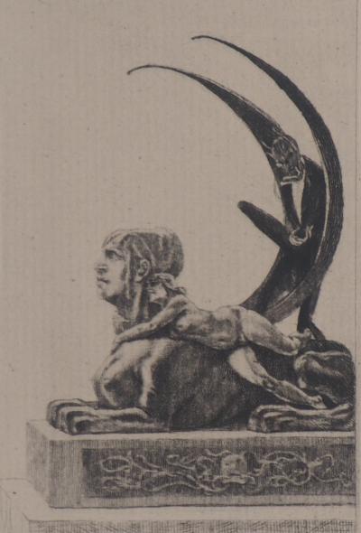 Félicien Rops - The sphinx - Signed engraving 2