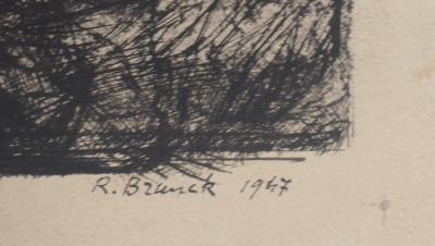 Richard Brunck - Chemin de forêt, 1947 - Dessin original signé 2