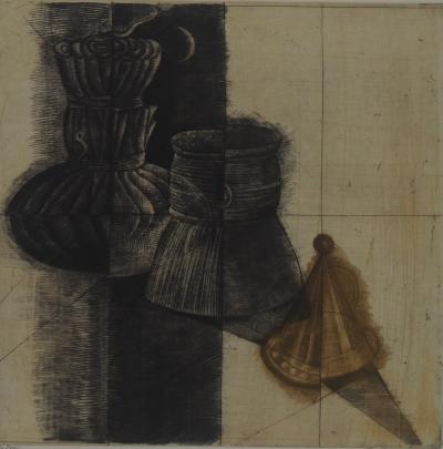 Brigitte COUDRAIN : Dans la cuisine - Gravure originale signée 2
