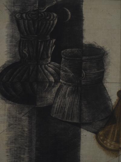 Brigitte COUDRAIN : Dans la cuisine - Gravure originale signée 2