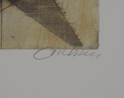 Brigitte COUDRAIN : Dans la cuisine - Gravure originale signée 2