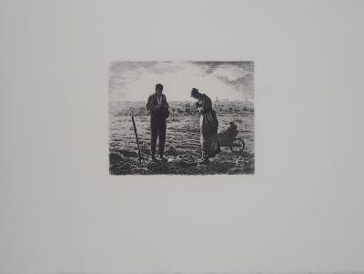Jean-François Millet (d'après) - L'Angelus - Gravure, signée 2