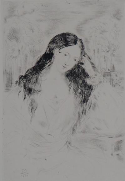 Michel CIRY - Portrait d’une jeune fille, 1946 - Gravure originale signée 2