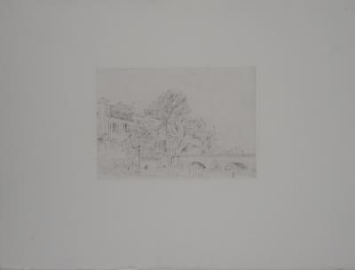 Eugène Delâtre - Le pont - Gravure originale 2