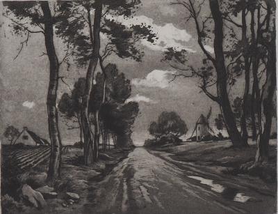 Eugène Delâtre - Le moulin à vent - Gravure originale 2