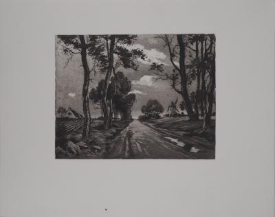 Eugène Delâtre - Le moulin à vent - Gravure originale 2