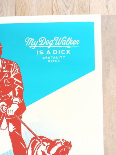 Shepard FAIREY (Obey) - Sadistic Dog Walker (Blue), 2021 - Sérigraphie signée et numérotée 2