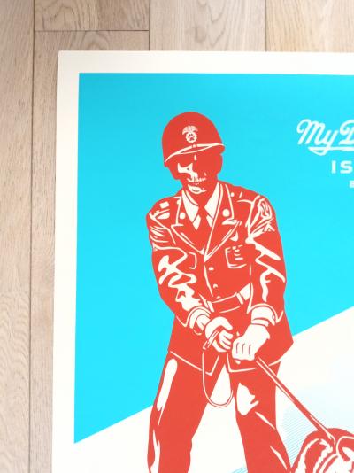 Shepard FAIREY (Obey) - Sadistic Dog Walker (Blue), 2021 - Sérigraphie signée et numérotée 2