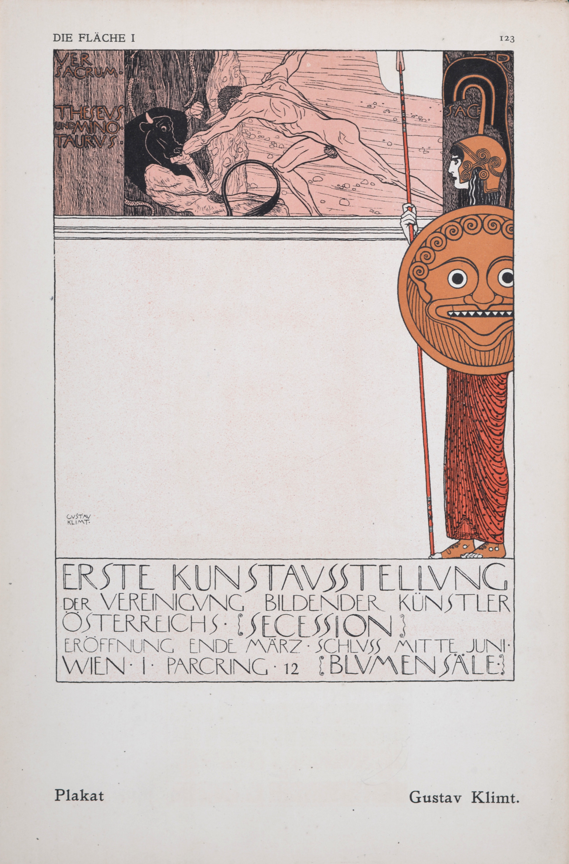 Gustav KLIMT - Erste Kunstausstellung, c. 1902 - Original lithographic poster Post War Modern Art - Plazzart