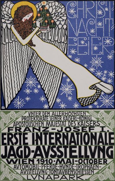 Wenzel OSWALD & Gustav MARISCH - Erste Internationale Jagd-Ausstellung, c. 1910 - Original small lithograph poster 2