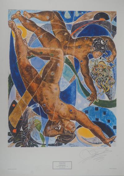 Maria MORGAN-SNELL : L'Atlantique, les plongeurs  - Tirage offset Originale Signée 2