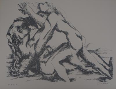 Ossip ZADKINE :Mythologie Hercule et la ceinture d'Hippolyte - Lithographie originale signée 2