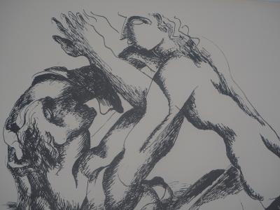 Ossip ZADKINE :Mythologie Hercule et la ceinture d'Hippolyte - Lithographie originale signée 2