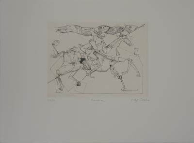 Olaf IDALIE : Cavalier - Gravure originale signée 2
