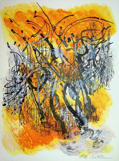 Maurice Elie SARTHOU - Fleurs fauves, 1965 - Lithographie originale, signée 2