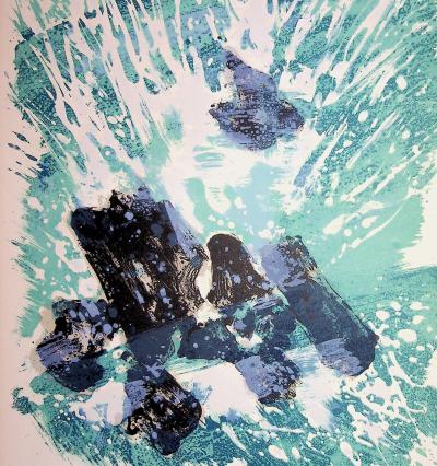 Maurice Elie SARTHOU - Mystical waves, 1965 - Original lithograph, signed 2